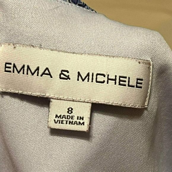 Emma & Michele Womens Blue Ottoman Pattern Boxy Shift Dress Size 8 Lounge Wear - Picture 6 of 13